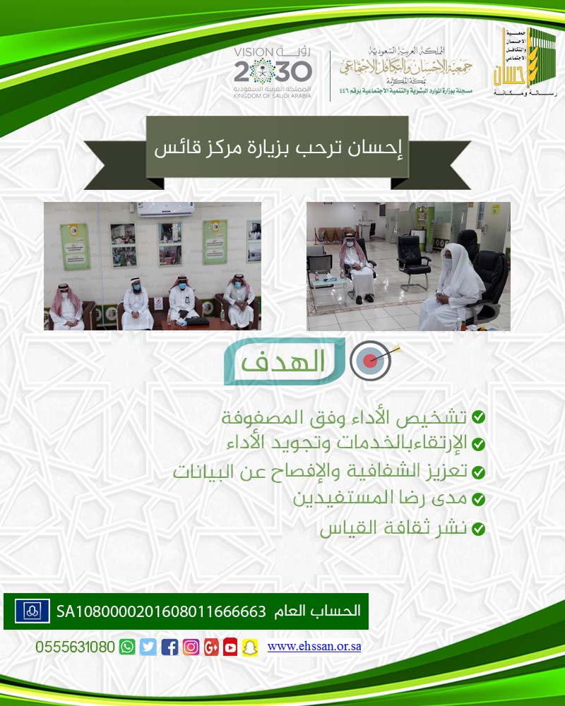 (إحسان) : تقييم (قائس) يعزز الشفافية ويرتقي بالخدمات الخيرية